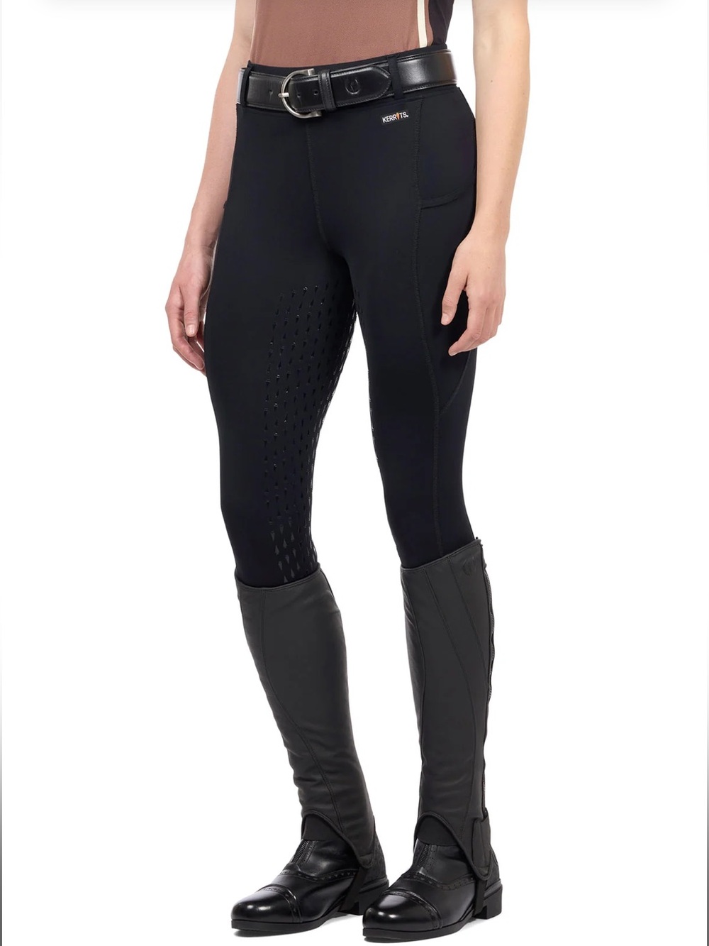 XS Kerrits Black Coolcore Full Seat Tights Silicone Grip Riding Leggings